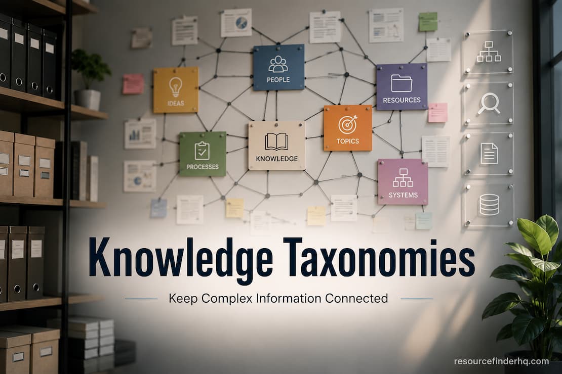 Knowledge Taxonomies Help Complex Information Stay Connected